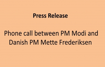 Press release from Danish Prime Minister's Office on phone call between PM Modi and PM Mette Frederiksen